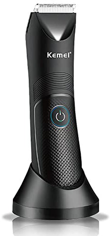 KEMEI Body Groomer für Männer und Frauen, elektrischer Schienenhaarschneider mit LED-Licht, USB wiederaufladbare Bälle Trimmer mit waschbarer Klinge