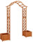 Keketa Arche de jardin en bois avec pot de fleurs, pergola, entrée, arche treillis pour plantes grimpantes, jardin, pelouse, patio, cour, décorations de mariage, bois de bois massif marron