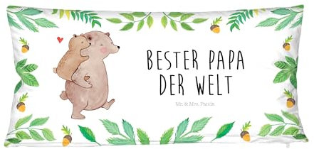 Mr. & Mrs. Panda 80x40 Pärchen Kissen Papa Bär - Geschenk, Papi, Muttertag, Opa, Vater, Sofakissen, Vatertag, Familie, Liebesgeschenk, Kissenbezug,