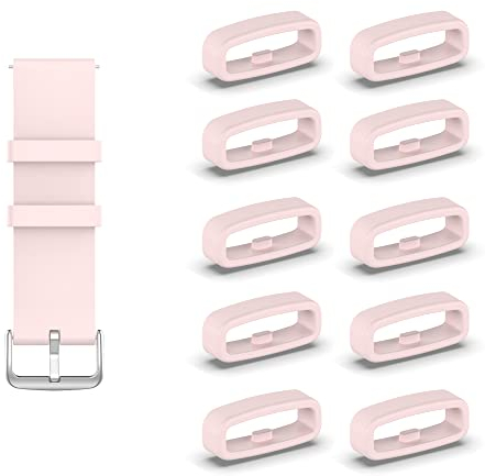 KUTEWEU 10 Stück Silikon Armbänder Schlaufe,Ersatzband Band Loops, Armband Schlaufe,Uhrenarmband Halter Keeper Verschlussring Ersatz Schlaufen für Watch armband (20mm, Rosa)