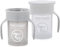 Twistshake 2x Gobelet 360 Anti-Éclaboussures Pour Bébé Avec Joint En Silicone - 230ml | Gobelet D'entraînement Pour Enfants | Bouteille D'eau Étanche | Sans BPA | Gris Blanc