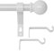 gardinenstange weiß matt 68 to 127 cm, wandmontage weiss gardinenstangen set, Metall 16mm durchmesser gardinenstange 1.2m lang, gardinenstange für outdoor wetterfest
