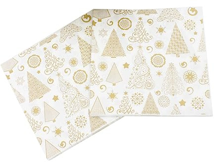 ABOOFAN 20pezzi Tovaglioli di Natale Stampati Forma di Albero Tovaglioli di Carta per Cena come Bomboniere per Feste di Compleanno