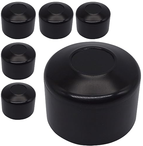 SKIR'CO (6 Stück) Zaunpfostenkappen rund 40 mm schwarz Kunststoffkappen für runde Zaunpfosten Zaunpfosten Zaunpfosten Abdeckungen Schwarz RAL 9005 Farbe