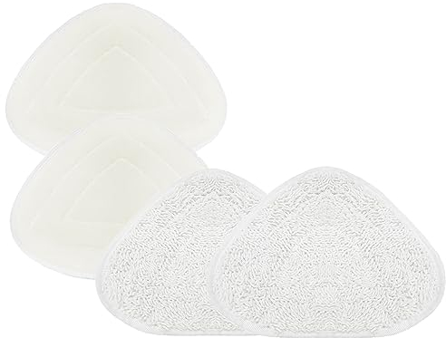 4 pezzi di ricambio Steam compatibile con Vileda O-Cedar tergicristallo a vapore, riutilizzabile per Vileda, rivestimento di ricambio, durevole, in microfibra (bianco)