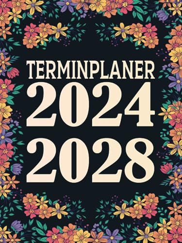 Terminplaner 2024-2028: Dieser A5-Monatsplaner enthält 60 Monate deutsche Feiertage, Feste, Veranstaltungen, Termine, Kalender und Planer.