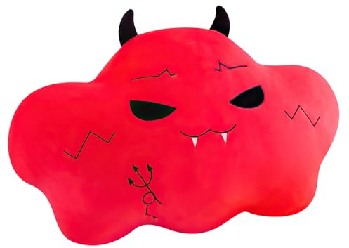 Gisqis Wolkenkissen Rot Kuschelkissen Kinder Süße Wolken Kawaii Kissen Cute Cloud Pillow Wolkenkissen Geschenk für Mädchen Jungen Deko Aesthetic 44cm