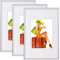WOLTU Bilderrahmen DIN A4 21x29,7 cm Set of 3 Fotorahmen aus Kunststoff mit Passepartout, Posterrahmen zum vertikalen oder horizontalen Aufhängen/Aufstellen, Collage Wanddeko, Silber
