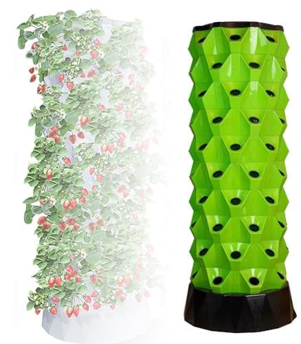 Hydroponik-Turm-Anbausystem, Zimmerpflanzen-Wasserkreislauf-Gartenanbausystem, vertikaler hydroponischer Ananas-Aeroponikturm für Kräuter, Früchte, Gemüse 64holes