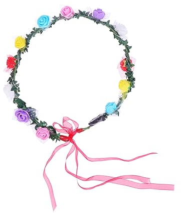 Housoutil Led Blumenkranz Stirnband Mit 12 Blüten Und 10 Leds Buntes Florales Haarschmuck Accessoire Mit Batterie Für Hochzeit Party Und Fotografie