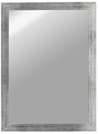 CLAMARO 'VISION' Wandspiegel 40x50 cm maßgefertigt | Silber Gebürstet | Moderner eckiger Spiegel mit MDF-Holzrahmen, inkl. Metall Aufhänger und Montagematerial (Querformat & Hochformat)