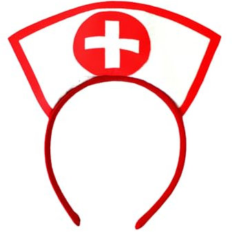 BORFUE Halloween Krankenschwester Hut Stirnband Krankenschwester Verkleiden Requisiten Krankenschwester Hut Kopfbedeckung für Weihnachten Krankenschwester Zubehör (1)