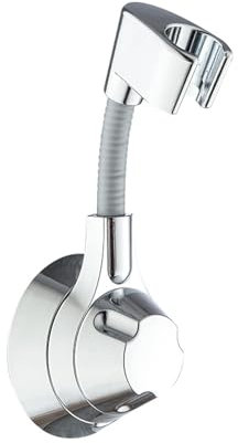 Oiieco Support de pommeau de douche autocollant sans perçage - Réglable à 360° - Adhésif puissant - ABS - Accessoire de salle de bain pour douche - Inoxydable - Montage facile - Argenté