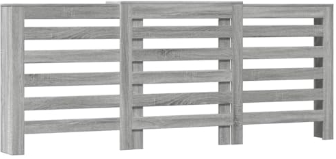 vidaXL Heizkörperverkleidung, Heizungsverkleidung Modernes Latten-Design, Heizkörperabdeckung für Wohnzimmer, Heizungsabdeckung, Grau Sonoma 205x21,5x83,5cm Holzwerkstoff