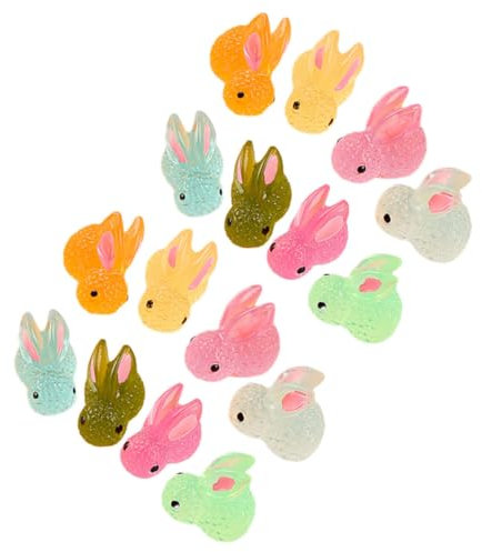 PHENOFICE 16stücke Kaninchen Figuren Kunstharz Garten Bunny Ornament Micro Landschaft Deko