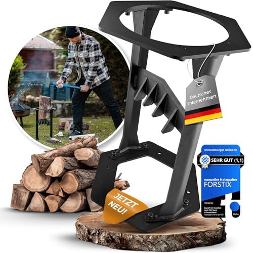FORSTIX® PowerSplit XL Holzspalter manuell - Sicher [Demontierbar] Stabil - Brennholzspalter, Anzündholz Spalter, manueller Holzspalter, Holz spalten | Jetzt zuschlagen!