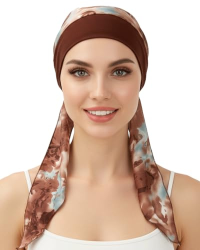 FADACHY Cancer Headwear Chemo Turbans with Head Scarf for Girls Ladies Hair Loss Chemotherapy Patients