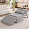 Shally Dogan Divano Letto 4 in 1 con Tasca Portaoggetti Laterale, Divanetto Seduta Morbida e Imbottita ad Alta Densità Trasformabile Chaise Longue, Ottomana, Poggiapiedi, Letto (Grigio Chiaro)
