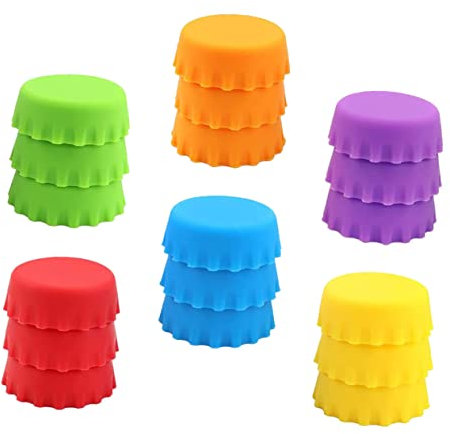 OFFSCH 18stücke Silikonstopper Für Flaschen Bierflaschenverschlüsse Getränkeflaschenstopfen Luftdichter Verschluss Inhalt Konservieren Farbunterscheidung Fördern Spielzeug Zur Farberkennu