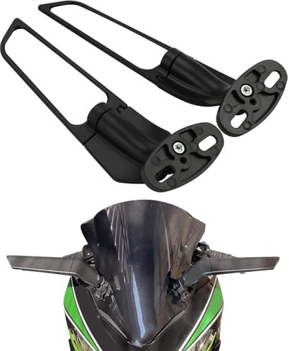 BIUGERCN Motorrad Spiegel Drehbarer Seitenrückspiegel Supersport 360 Grad Seitenspiegel Universal für YZF R1 2015-2023 R6 2017-2023 Weiß
