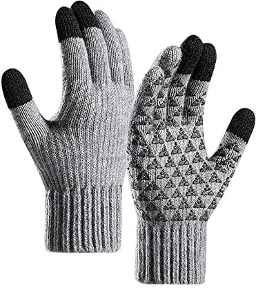 Guanti Invernali Da Uomo Elasticizzati Invernali Guanti Termici Traspiranti Lavorati a Maglia Guanti Touch Screen Per Guida Computer Smartphone Lavoro Guanti Da Neve In Lana Pile Muffole Da Sci