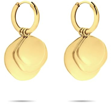 LIEBESKIND BERLIN Damen Schmuck – Kette, Armband und Ohrringe mit angesagten organischen Plättchen aus Edelstahl - Zarte Anhänger variieren dynamisch in Form & Größe und verleihen durch ihren