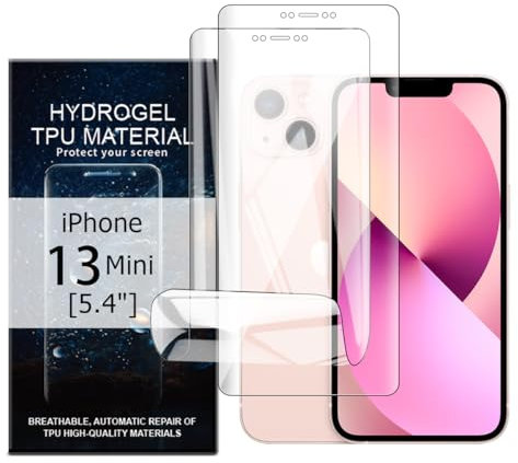 Glcrrpu 2 Pack Screen Protector for iPhone 13 Mini[5.4] High Sensitive Hydrogel TPU Film HD Clear Flexible,Self-Healing[Not Tempered Glass]