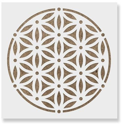 Pochoir motif fleur de vie sacrée – Peinture à l'aérographe – Décoration murale en plastique Mylar réutilisable 7,5 mm