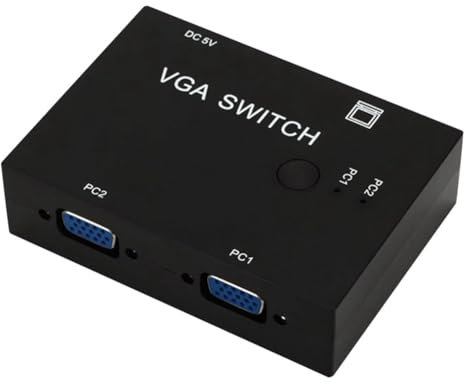 Heilanole Switch KVM VGA 2 in 1 out VGA Switcher per Laptop Visualizzazione del Proiettore Monitor PC
