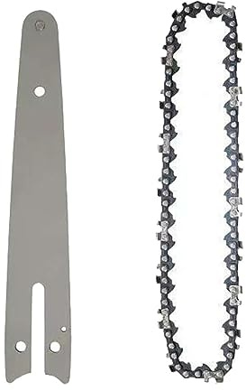 Guide Saw Chain and Guide Bar for Cutting Plywood Carving Laminated Flooring 8In, Silver, 8 in