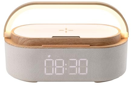RED5 Light Up Compact Wireless Charger Dock Stand Bluetooth Speaker Alarm Clock