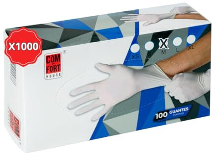 Mundo Home Guantes de Vinilo Desechables para Higiene y Protección - Guantes Vinilo Sin Polvo para Uso Médico y Cocina - Guantes Desechables Resistentes para Limpieza y Manipular Alimentos (1000, M)