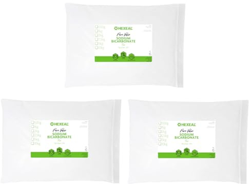 Hexeal Pure Value Sodium Bicarbonate 3 x 5kg Bags - Food Grade, Fine Powder | 15kg - Baking Powder for Cooking and Baking. Ideal for Bath Bombs and Household Cleaning. Deodorises and Removes Grime