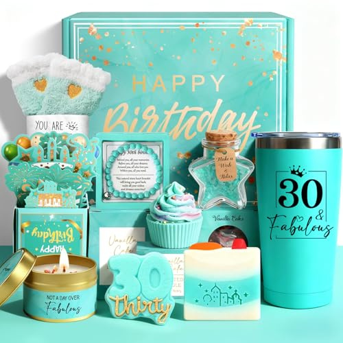 Drazik® 30th Birthday Gifts for Women, Happy 30th Birthday Pamper Gifts Box for Her Birthday Bath Set Hampers for 30 Year Old Women, Ladies 30th Birthday Presents for Best Friend Bestie Sister Mum
