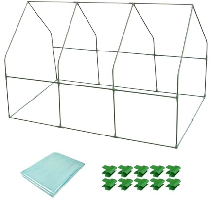 Jiuvaso Mini Serre D'hivernage pour Extérieur, Protection des Plantes, Support en Polypropylène pour Fleurs, Légumes, Jardin, 80cmx150cm