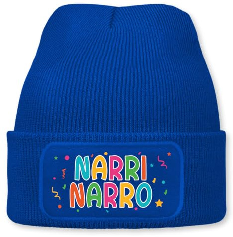 Prozente Momente Narri Narro – lustige Wintermütze | Beanie für Damen & Herren, warm, elastisch & Unisex, Strickmütze mit Patch & Druck, perfekt für Après-Ski, Weihnachtsmarkt & Fasching, Karneval