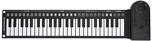 GEERYZHE Tragbares Tastatur Klavier, 49 Tasten Elektronische Tastatur Handlolling Piano Foldable Piano Roll Up Keyboard mit Eingebauten Lautsprechern und 3,5 -mm -Ausgangsbuchse für Anfänger Lernen
