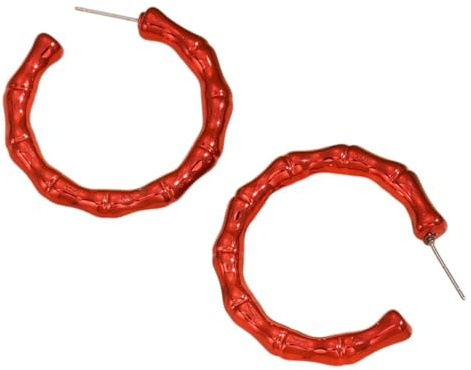 Karma NH11740718 Creolen rund Acryl Ohrringe bunt 3,8 cm Damenohrringe Ohrschmuck Kreolen Damenschmuck Damencreolen modern Geschenk für Sie