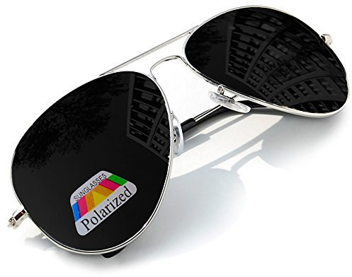 MFAZ Morefaz Ltd Kinder Junge Mädchen Sonnenbrille Gespiegelt Polarisiert Pilot Style Sunglasses (Black Silver)