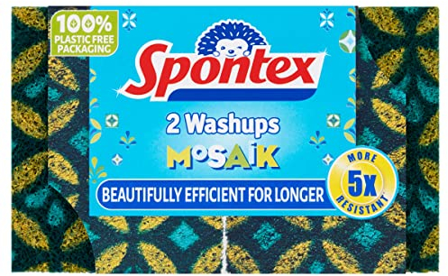 Spontex Washups Mosaik Sponge Scourers 2pk