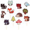 OUNONA Stricknadel Woodland Animal Cake Toppers Kuchendekoration Cupcake Deko Picks