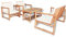 Festnight 12pcs Salon de Jardin en Bois de Bambou 1 Table Basse + 1 Banc + 2 Chaise