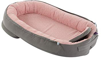 Träumeland Home - Das atmende Nest mit hochwertiger Matratze und luftdurchlässigem Gewirke, Design: Kreise rosé