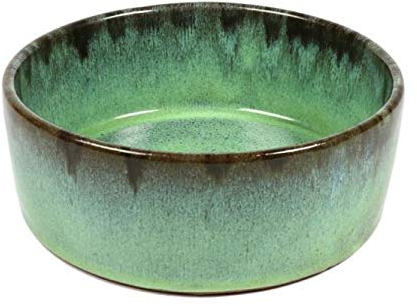 D&D Home, Gamelle Jasper Sand Vert 1400 ML - Ø20 cm, Céramique émaillée de qualité, Résistant et Stable, pour Aliments humides, Aliments secs et de l'eau, Lavable au Lave-Vaisselle