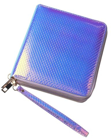 FingerAngel 120 Slots Nail Stamping Plate Holder Case Laser Style Rectangular Manicure Nail Art Plate Organizer with Double Zipper