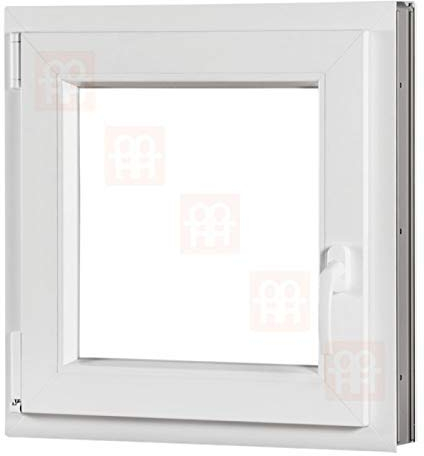Kunststofffenster | 60x60 cm (600x600 mm) | weiß | Dreh-Kipp-Fenster | links