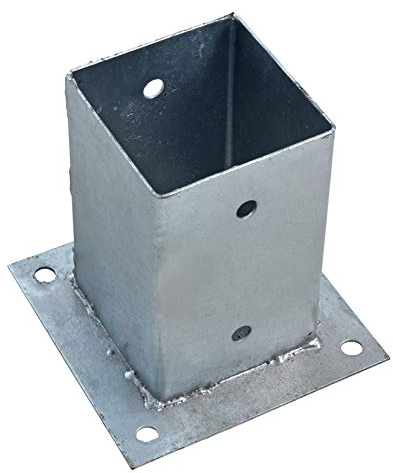 ESTEXO Aufschraubhülse Pfostenhülse Pfostenträger Bodenhülse Aufschraubbodenhülse Hülse Pfostenschuh eckig 101x150 mm