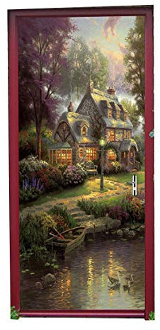 izielad Cartoon Haustür Aufkleber Wandtattoos für Kinder Kinderzimmer Baby Kinderzimmer Schlafzimmer Kleiderschrank Tür Home Decoration 77X200CM