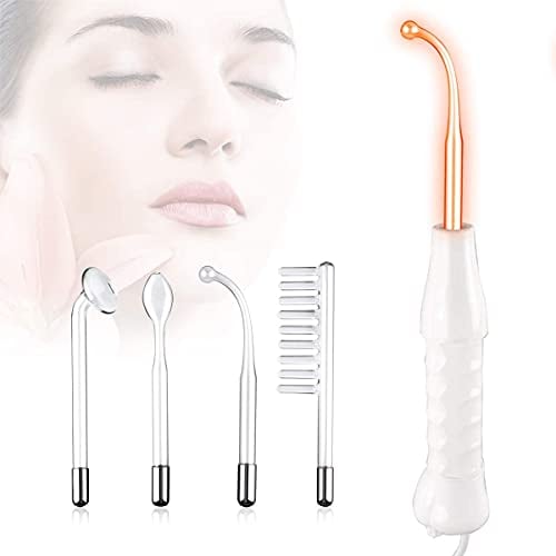High Frequency Facial Wand Machine, FAZJEUNE 4 in 1 Portable Frequency Face Massager Face Care Skin Tightening Machine Set Acne Spot Treatment Kit Reducing Puffy Eyes Wrinkles Dark Circles Freckle