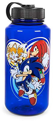 Sonic The Hedgehog Character Plastic Water Bottle | Holds 32 Ounces